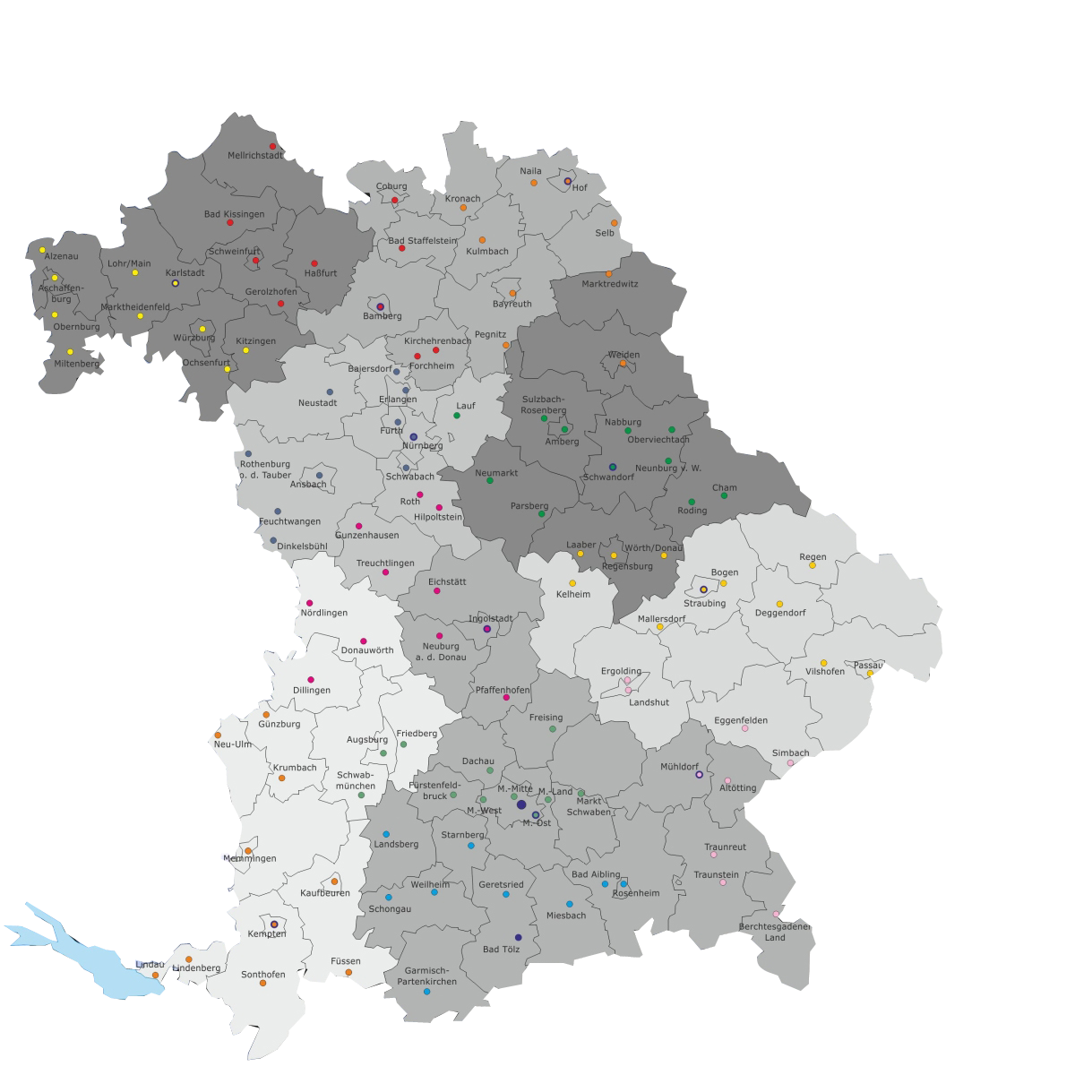 standorte bayern karte